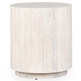 Layne Round End Table, Milk White