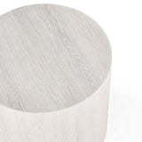 Layne Round End Table, Milk White
