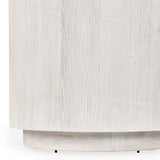 Layne Round End Table, Milk White