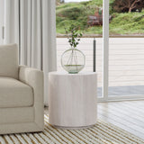 Layne Round End Table, Milk White