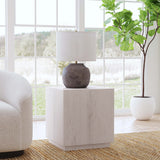 Layne Square End Table, Milk White