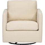 Layne Swivel Chair, Basketweave Ivory-Furniture - Chair-High Fashion Home