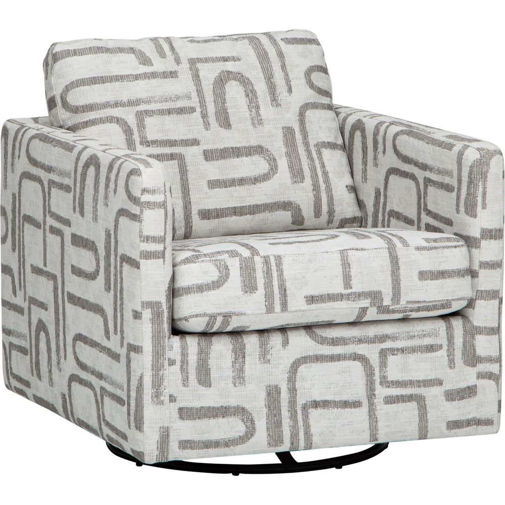 Layne Swivel Chair, Cadmus Ivory-Furniture - Chair-High Fashion Home