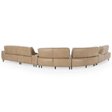 Leah Leather Sectional, Putty-Furniture - Sofas-High Fashion Home