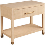 Leah Nightstand, Raffia-Furniture - Bedroom-High Fashion Home
