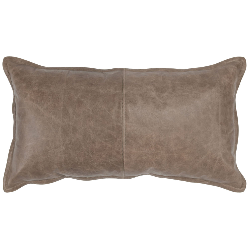 SLD Leather Lumbar Pillow, Sandstorm Taupe