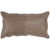 SLD Leather Lumbar Pillow, Sandstorm Taupe