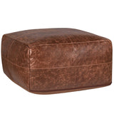 Leather Pouf, Kona Brown-Furniture - Chairs-High Fashion Home