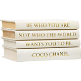 Cream Leather Stack of Books, Be Who You Are