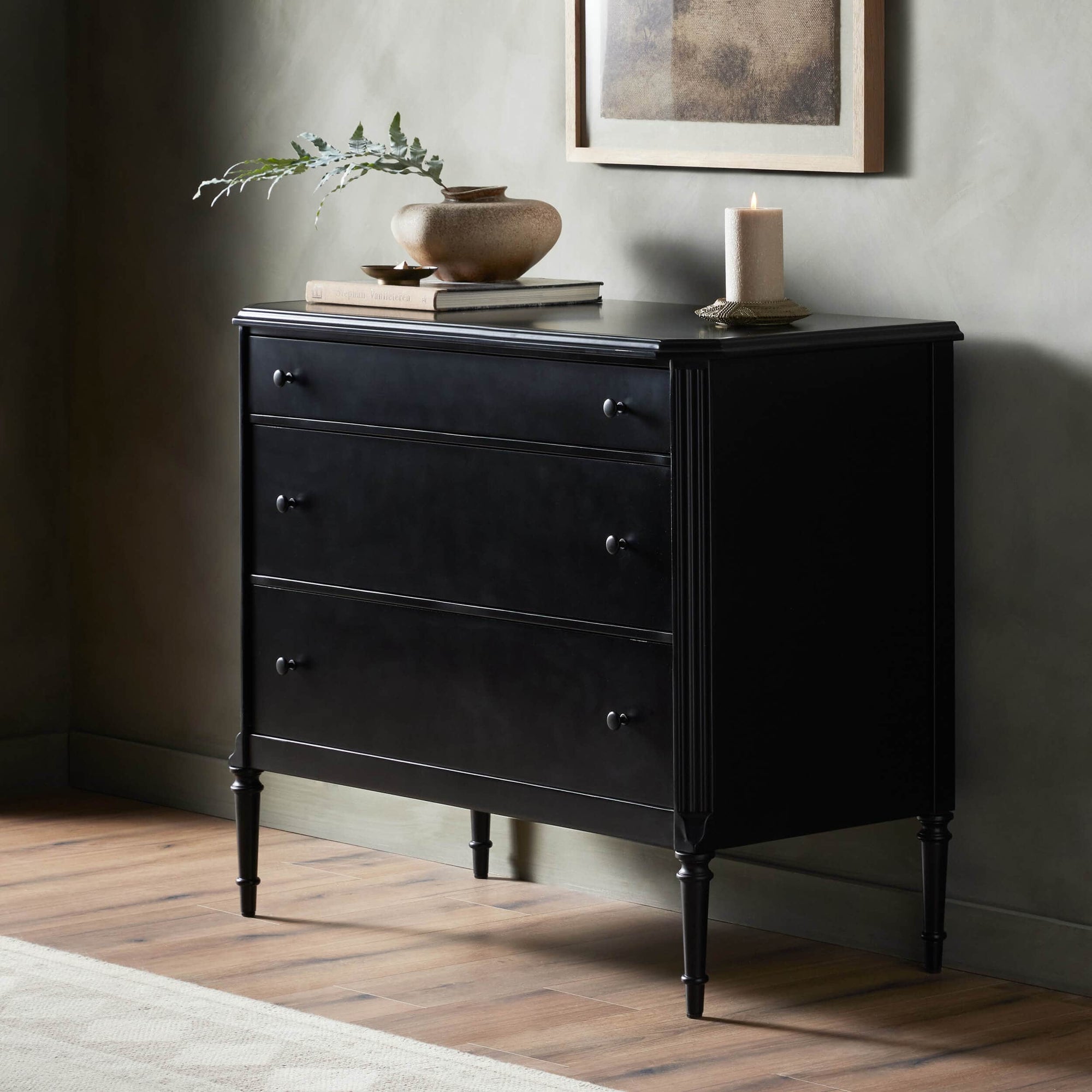 Lendon 3 Drawer Dresser, Black by Four Hands – High Fashion Home