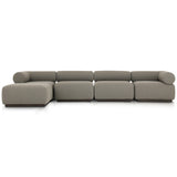 Lenox 4 Piece Outdoor Sectional w/Ottoman, Alessi Fawn
