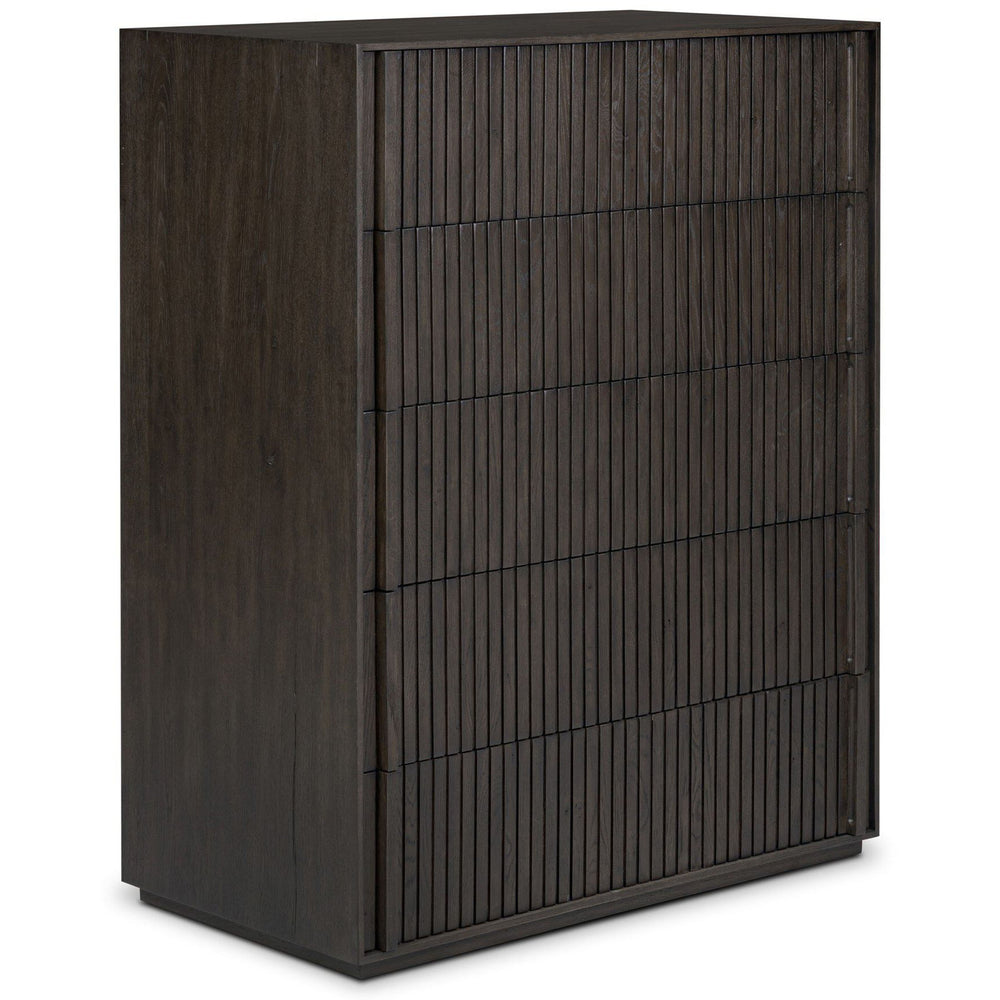 Leo 5-Drawer Dresser, Smoked Black by Four Hands-Furniture - Bedroom-High Fashion Home