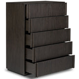 Leo 5-Drawer Dresser, Smoked Black by Four Hands-Furniture - Bedroom-High Fashion Home