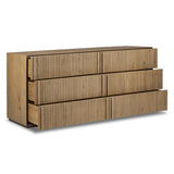 Leo 6 Drawer Dresser, Rustic Light Natural by Four Hands-Furniture - Storage-High Fashion Home