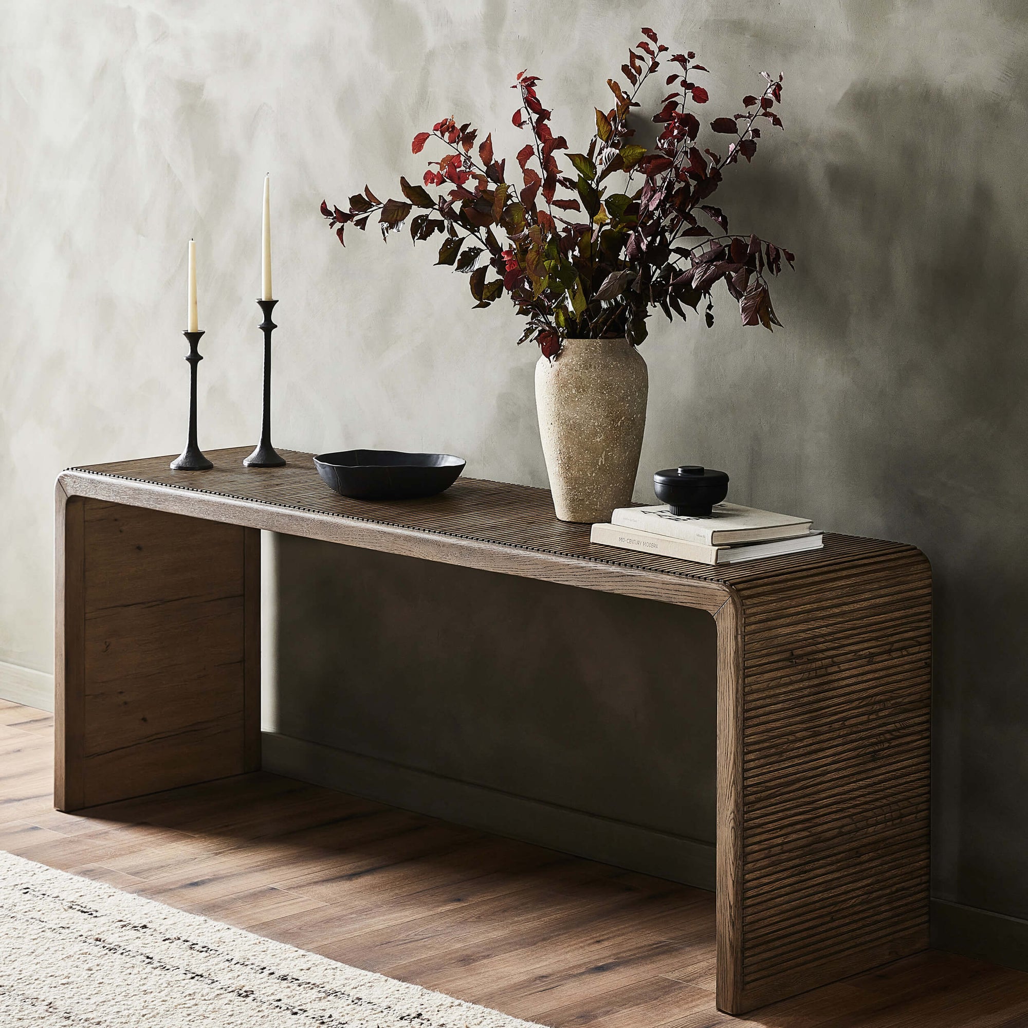 Leo Console Table, Rustic Grey by Four Hands – High Fashion Home