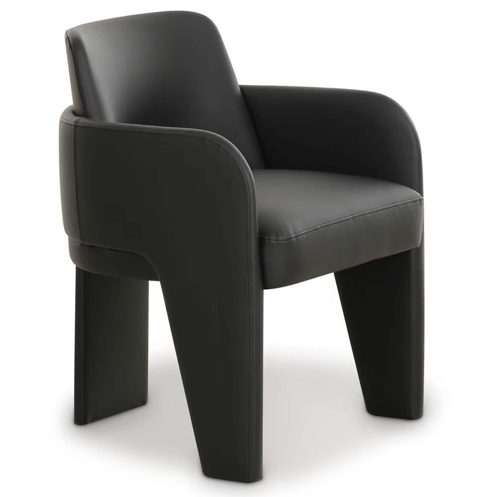 Leo Performance Vegan Leather Dining Chair, Black-Furniture - Dining-High Fashion Home