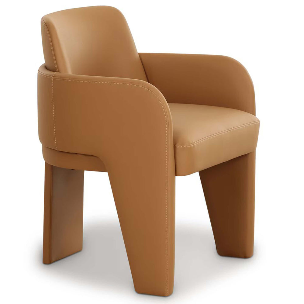 Leo Performance Vegan Leather Dining Chair, Tan-Furniture - Dining-High Fashion Home