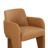 Leo Performance Vegan Leather Dining Chair, Tan-Furniture - Dining-High Fashion Home