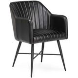 Leon Leather Dining Chair, Jet Black, Set of 2-Furniture - Dining-High Fashion Home