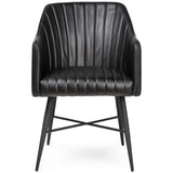 Leon Leather Dining Chair, Jet Black, Set of 2-Furniture - Dining-High Fashion Home