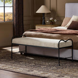 Leona Bench, Yuma Cream by Four Hands-Furniture - Benches-High Fashion Home