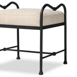 Leona Accent Stool, Yuma Cream by Four Hands-Furniture - Benches-High Fashion Home