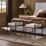 Leona Accent Stool, Yuma Cream by Four Hands-Furniture - Benches-High Fashion Home
