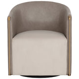 Leontine Swivel Chair, Meg Taupe/Ivanhoe Mineral-Furniture - Chairs-High Fashion Home