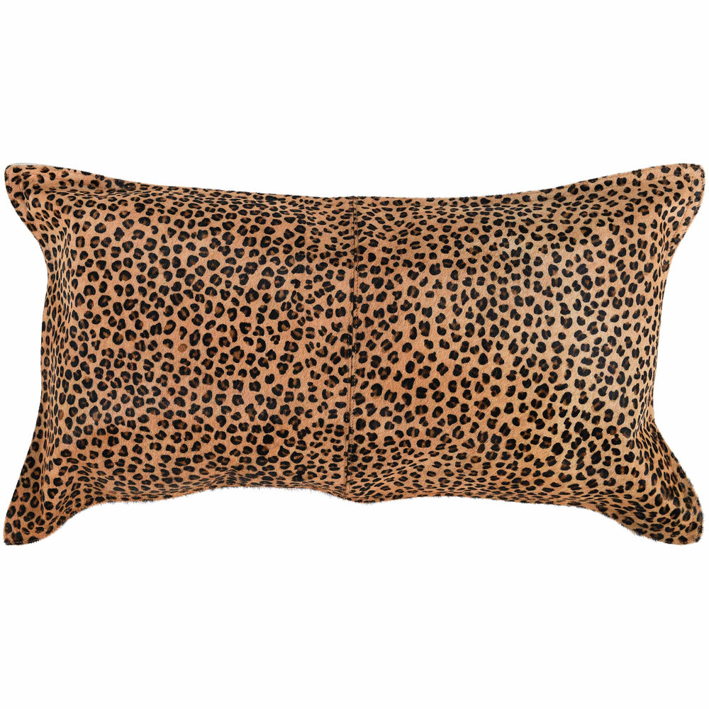 Leopard Hide Lumbar pillow, Camel/Black