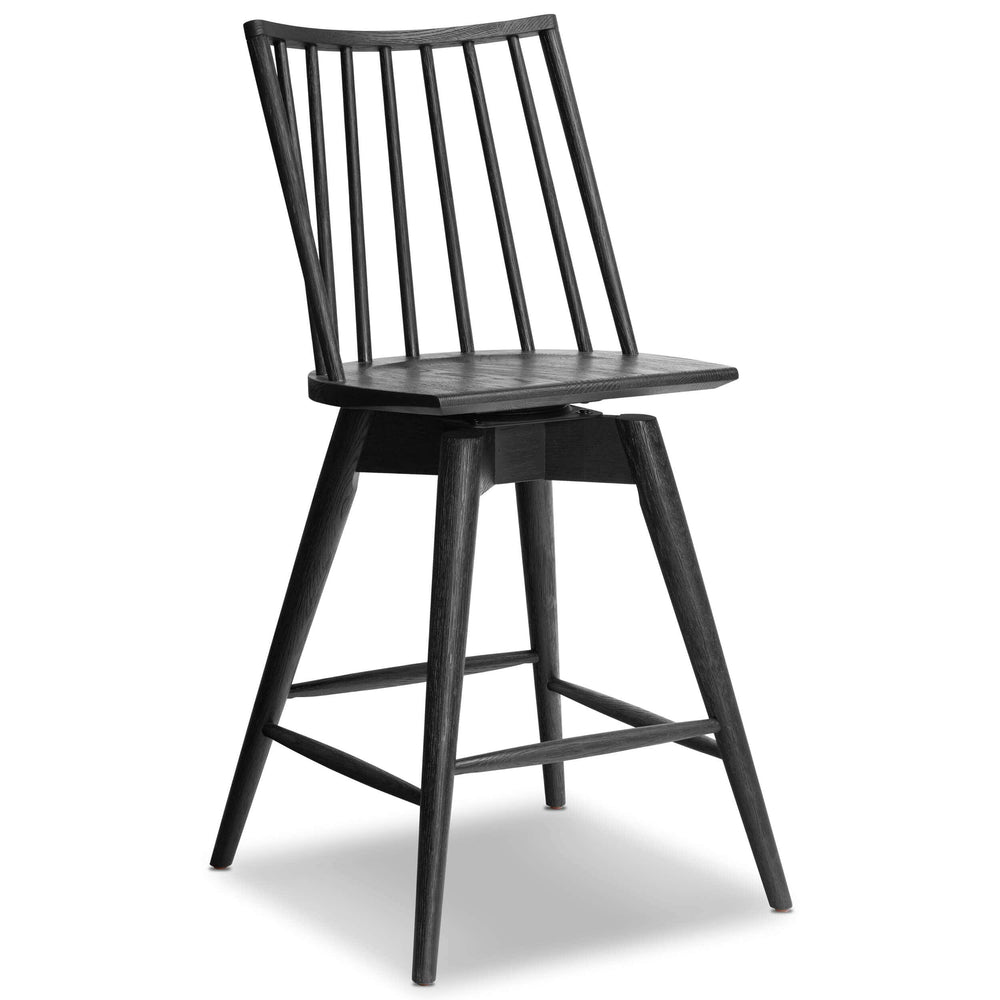 Lewis Swivel Counter Stool, Black