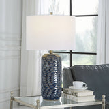 Leya Table Lamp, Blue-Lighting-High Fashion Home