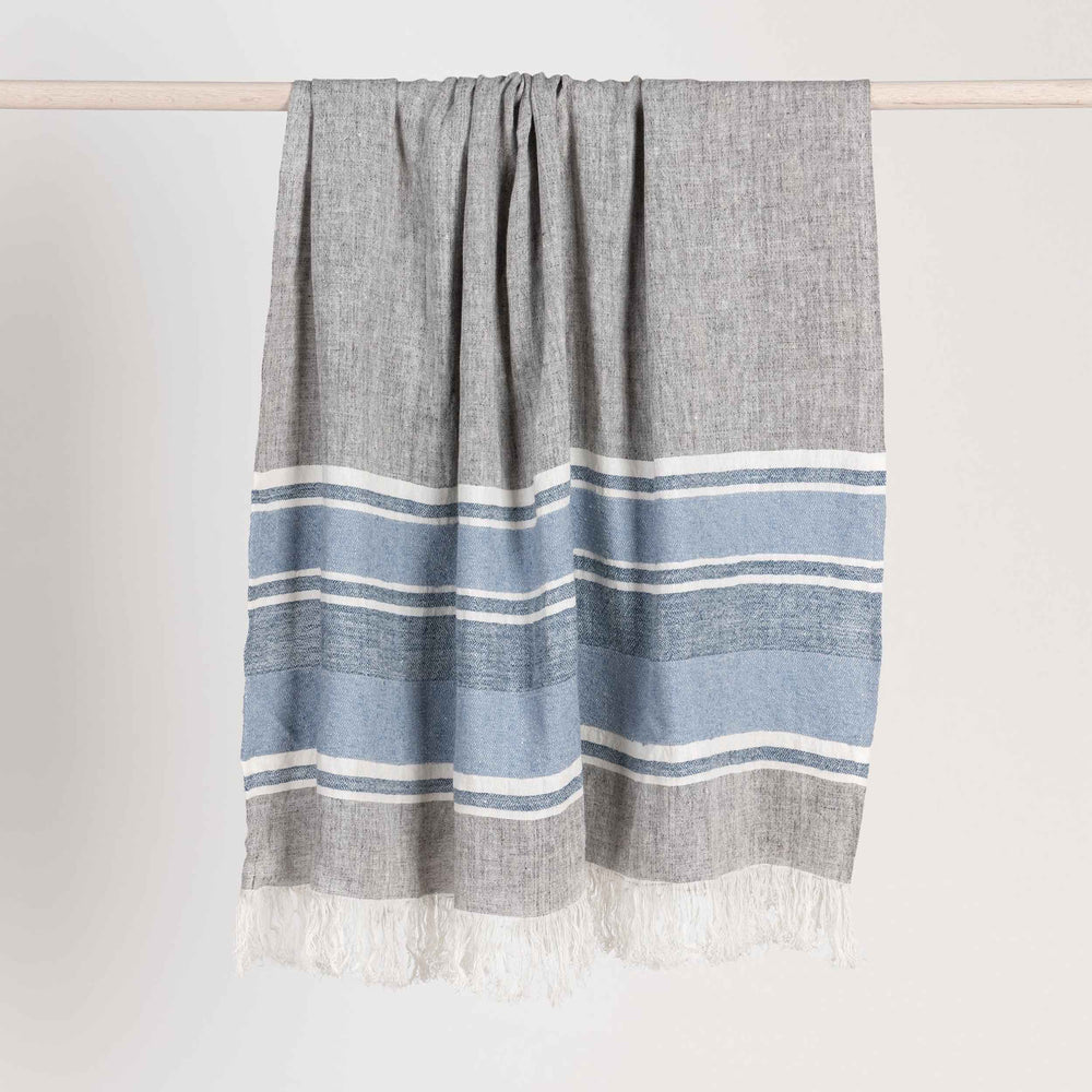 Lima Throw, Capri Blue/Dark Gray