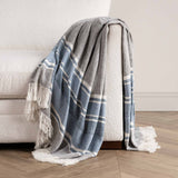 Lima Throw, Capri Blue/Dark Gray