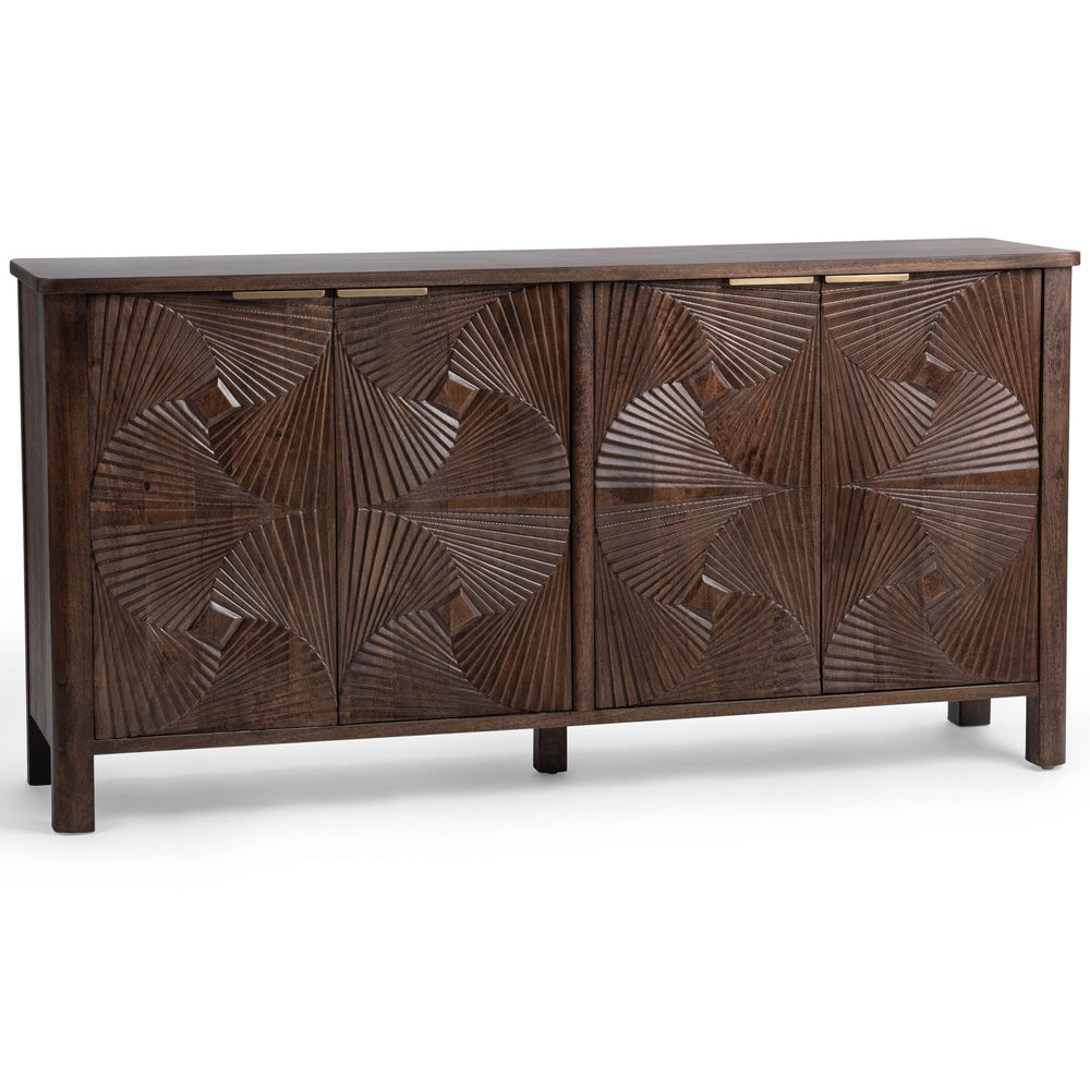 Lina 4 Door Cabinet, Kona Brown-Furniture - Storage-High Fashion Home