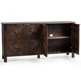 Lina 4 Door Cabinet, Kona Brown-Furniture - Storage-High Fashion Home