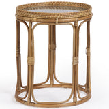 Lindy Rattan Side Table, Natural-Furniture - Accent Tables-High Fashion Home