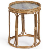 Lindy Rattan Side Table, Natural-Furniture - Accent Tables-High Fashion Home