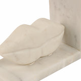 Lips Bookends, White Marble-Accessories-High Fashion Home