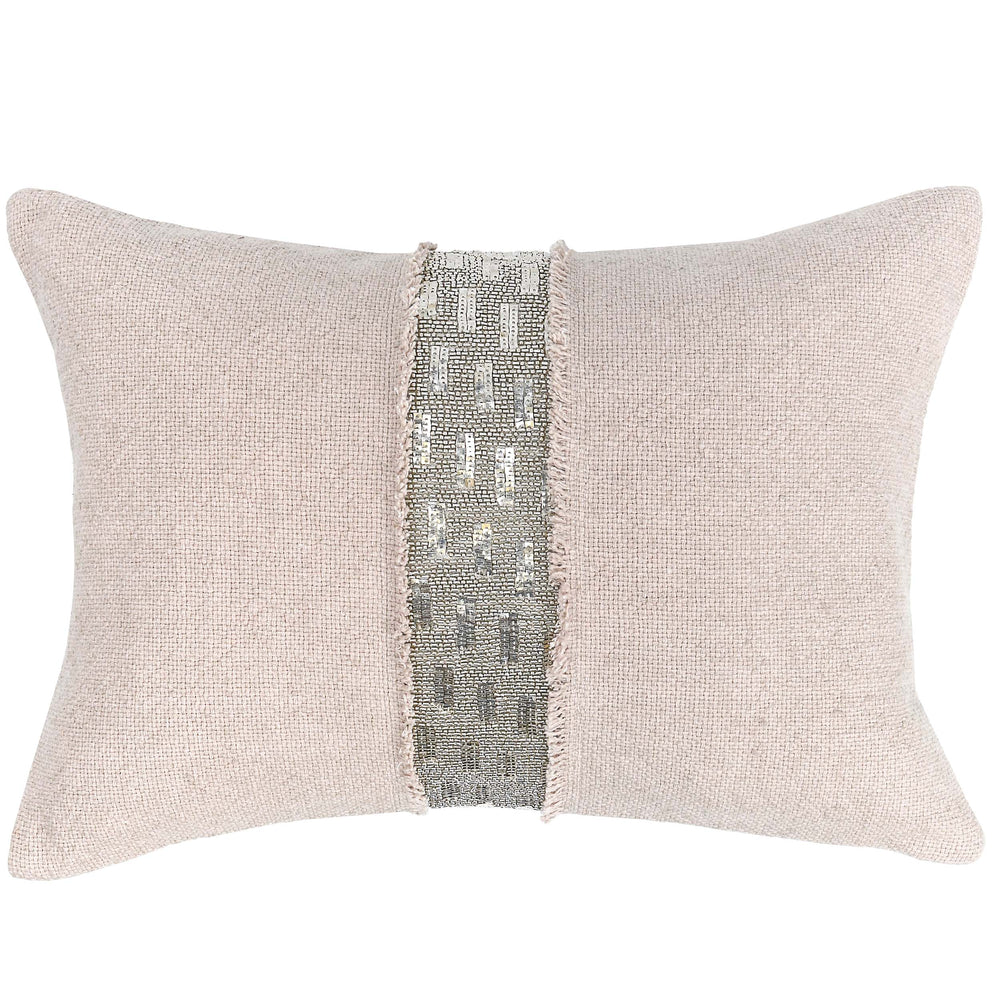 Lira Lumbar Pillow, Natural/Silver