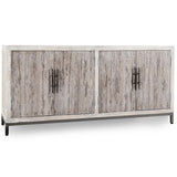 Lisbon 4 Door Cabinet, Timeworn Cream-Furniture - Storage-High Fashion Home