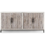 Lisbon 4 Door Cabinet, Timeworn Cream-Furniture - Storage-High Fashion Home