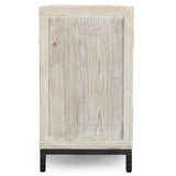 Lisbon 4 Door Cabinet, Timeworn Cream-Furniture - Storage-High Fashion Home