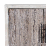 Lisbon 4 Door Cabinet, Timeworn Cream-Furniture - Storage-High Fashion Home