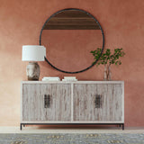 Lisbon 4 Door Cabinet, Timeworn Cream-Furniture - Storage-High Fashion Home