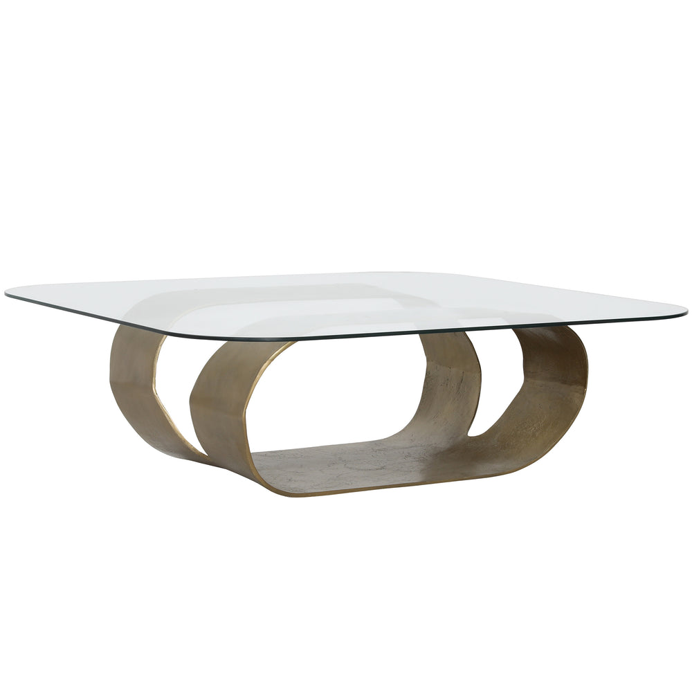 Livianna Coffee Table, Antique Brass-Furniture - Accent Tables-High Fashion Home