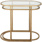 Lizbeth Nesting End Tables, Set of 2, Brushed Brass-Furniture - Accent Tables-High Fashion Home