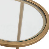 Lizbeth Nesting End Tables, Set of 2, Brushed Brass-Furniture - Accent Tables-High Fashion Home