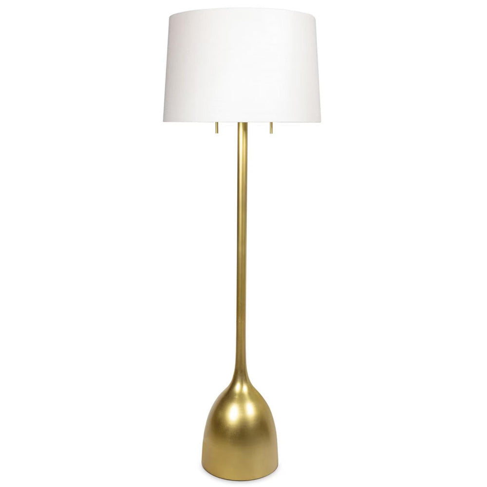 Logan Floor Lamp, Natural Brass-Lighting-High Fashion Home