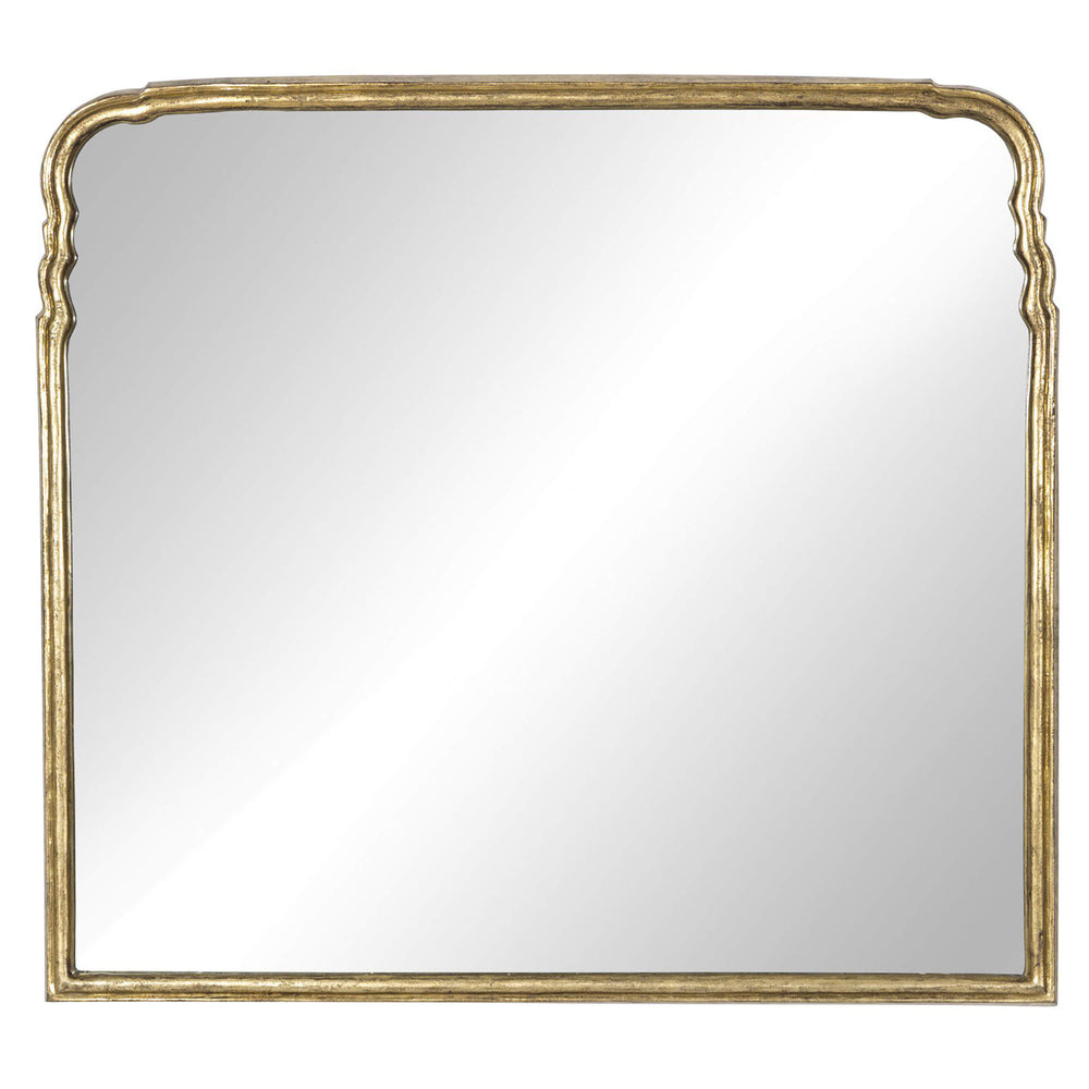 Loire Mantle Mirror, Antiqued Gold Leaf