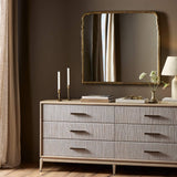 Loire Mantle Mirror, Antiqued Gold Leaf